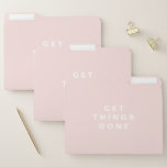 Get Things Done | Light Pink Custom File Folder<br><div class="desc">Get organized with these modern and simple file folders set. It features light pink background with simple typography. These modern file folders are a perfect way to keep track of receipts,  schedules and other important documents. You can customize the text to suit your needs. Get things done!</div>