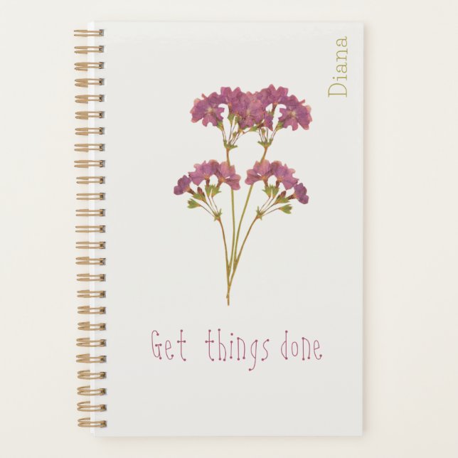 Get things done Minimal Personalized  Planner (Front)