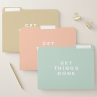 Get Things Done | Peach, Mint & Gold File Folders