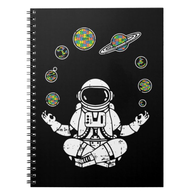Get this yoga astronaut T-Shirt as a birthday, chr Notebook (Front)