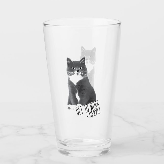 Get To Work Cheryl! Beer Glass (Front)