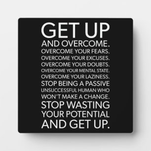 Get Up And Overcome - Gym, Hustle, Success Plaque