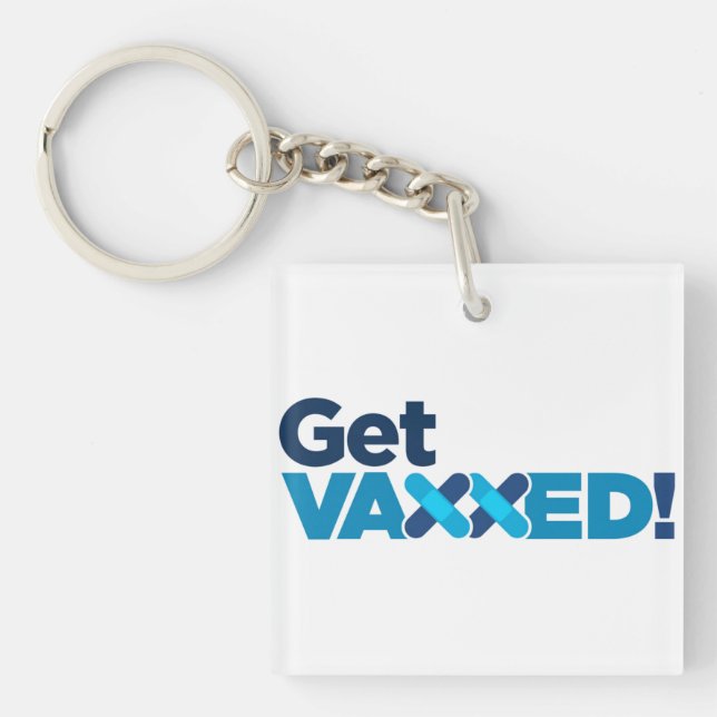 get vaccinated magnet keychain (Front)