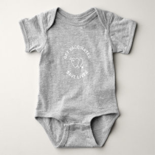 Get Vaccinated save lives hearts cute Baby Bodysuit