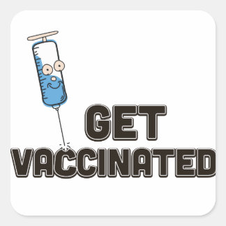 Get Vaccinated Square Sticker