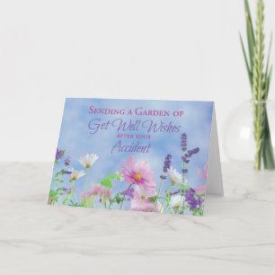 Get Well After Accident, Garden Flowers Card