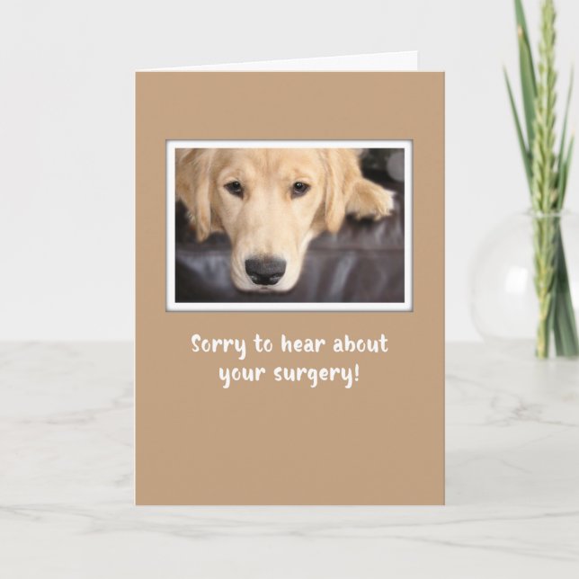 Get Well After Heart Surgery With Golden Retriever Card (Front)