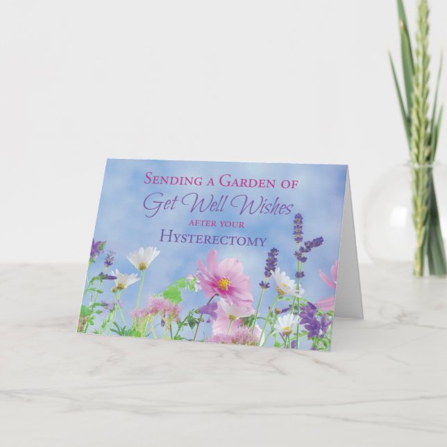 Get Well After Hysterectomy, Garden Flowers Card (Front)