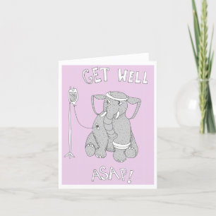 Get Well ASAP Elephant  Holiday Card