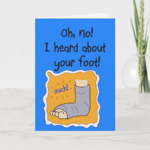 Get Well Better Soon Hurt Broken Foot Injury Card