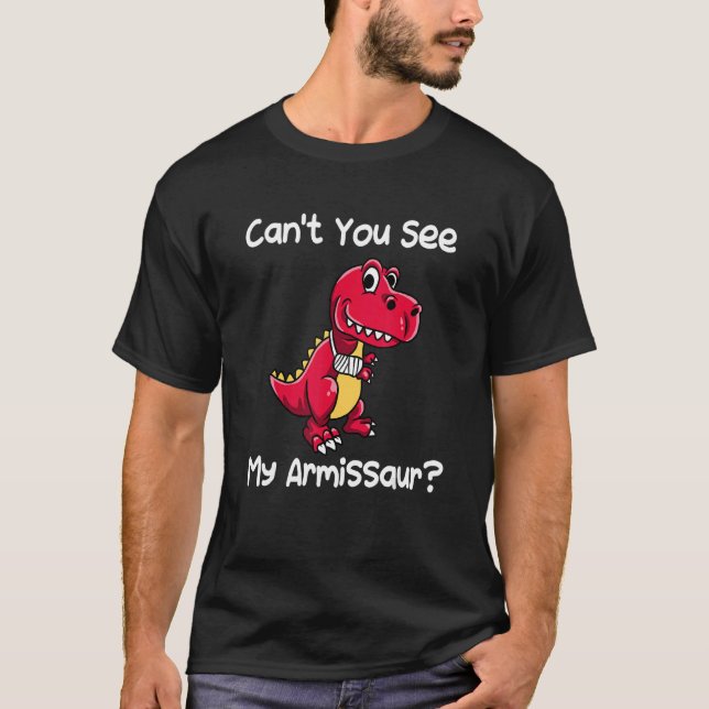 Get Well Broken Arm Rex Dinosaur with a Cast 2 T-Shirt (Front)