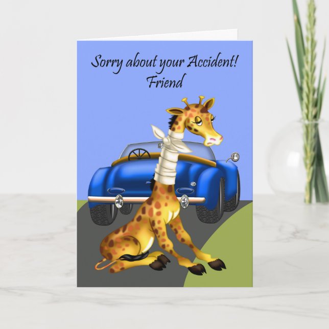 Get Well, Car Accident For Friend Card (Front)
