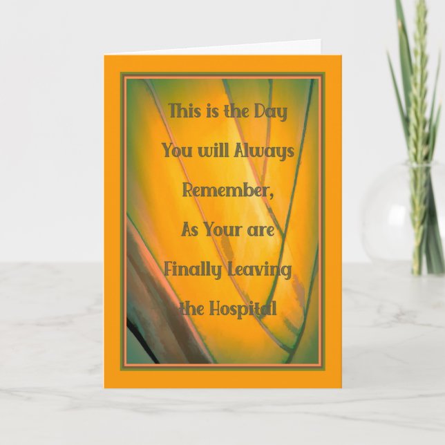 Get Well Card, Day Leaving Hospital Card (Front)