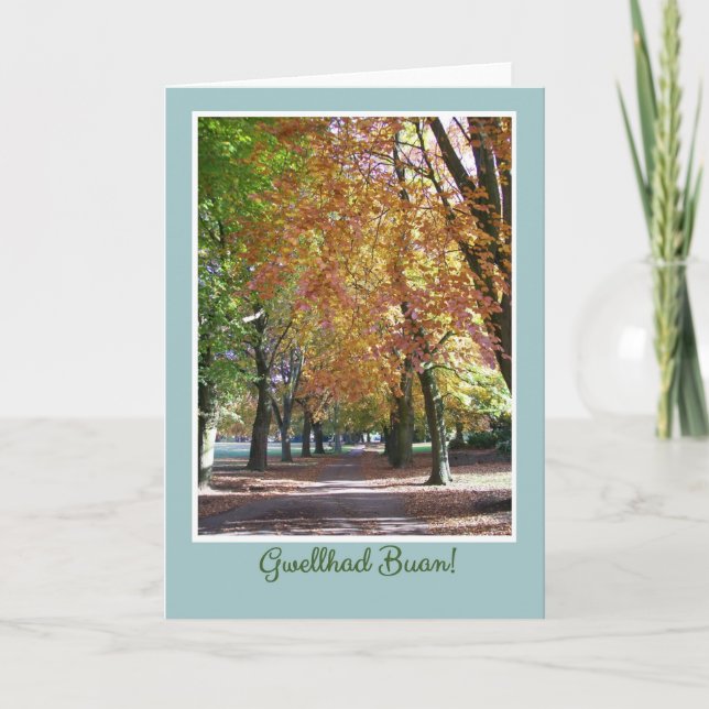 Get Well Card, Fall Trees, Welsh Greeting Card (Front)