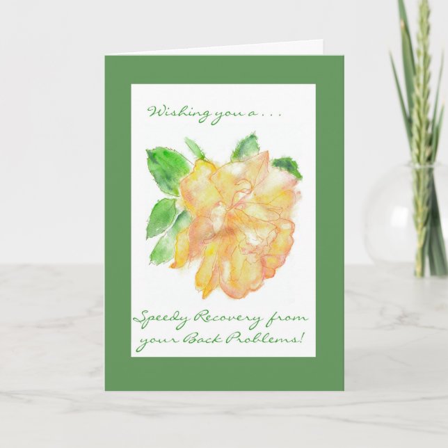 Get Well Card for Back Problems - Golden Rose (Front)