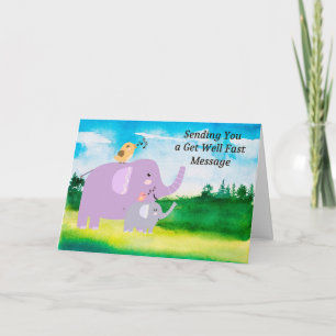 Get Well Card for Child with Elephants.