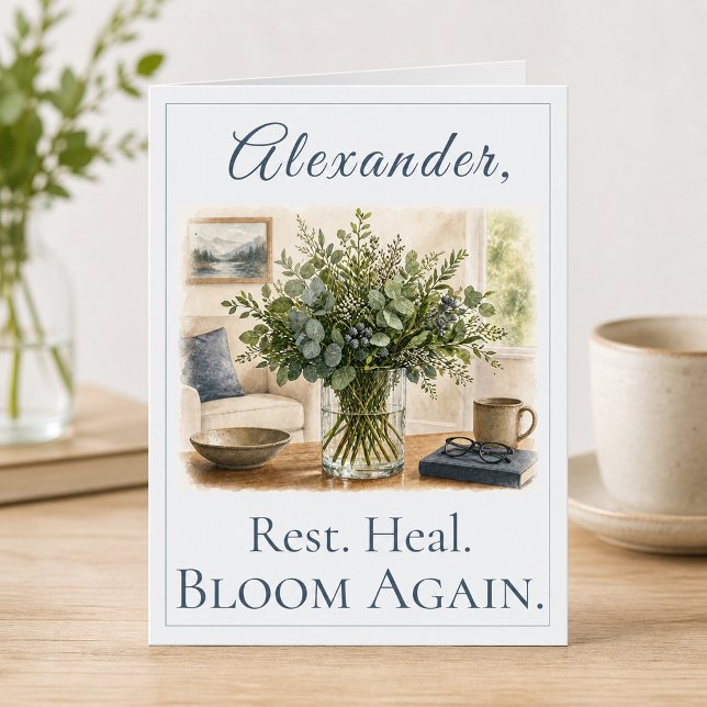 Get Well Card for Men Greenery Design (Creator Uploaded)