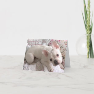 Get Well Card French Bulldog Floral Shabby Chic