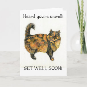 Get Well Card - Tortoiseshell Cat