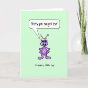 Get Well Cartoon Caricature of Little Bug Card