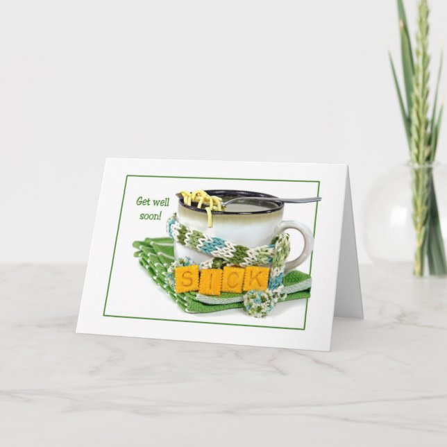 Get Well Chicken Noodle Soup Card (Front)