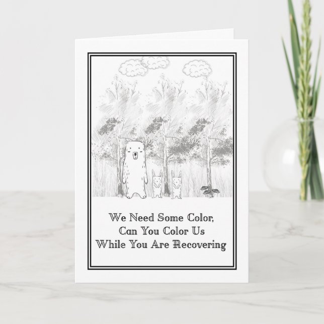 Get Well Colouring Card for Child (Front)