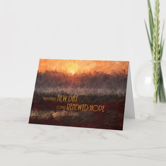 Get Well for Cancer Patient Renewed Hope Sunrise Card (Front)