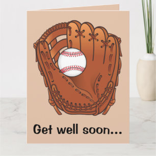 Get Well from Baseball Team Large Card