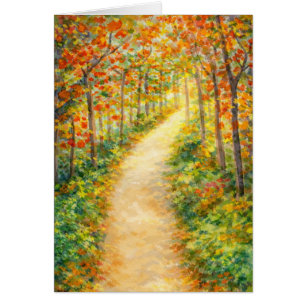 Get Well Greeting Card Autumn Fall Leaves