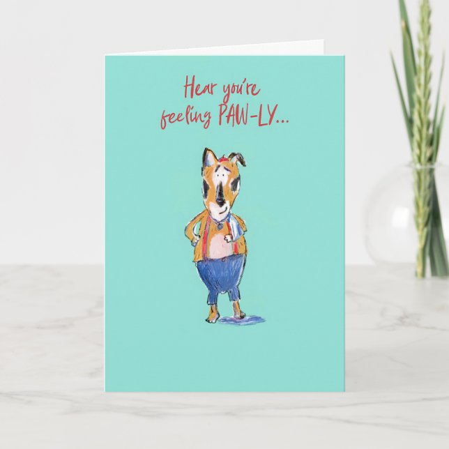 Get Well Heal Soon Cute Dog Card (Front)