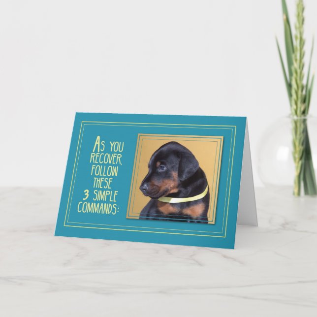 Get Well Healing, Dog Sitting Card (Front)
