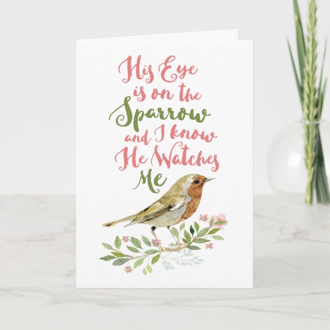 Get Well - His Eye is On the Sparrow Pastel Card (Front)