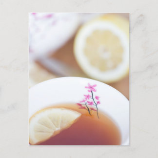 Get well lemon tea postcard