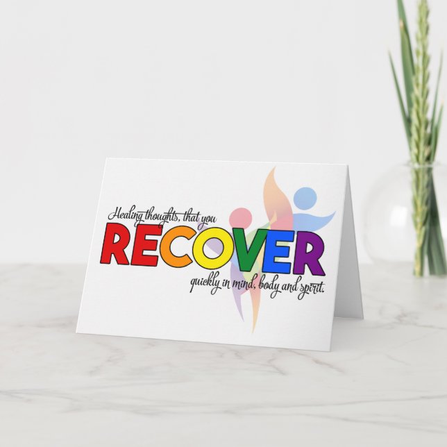 Get Well LGBT Rainbow Theme Card (Front)