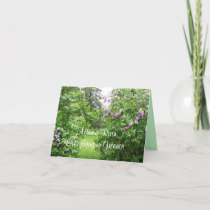 Get Well Lilac Bushes Lawn Scene Card