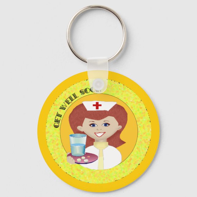 Get Well Nurse Keychain (Front)