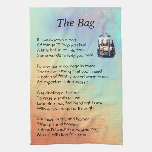 Get Well Poem Kitchen Towel (Vertical)
