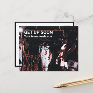 Get well postcard: your team needs you postcard