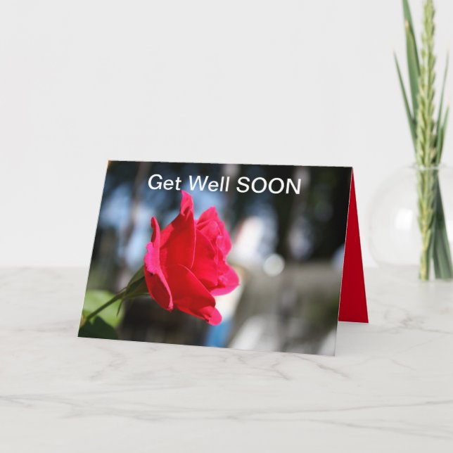 GET WELL ROSE Card (Front)