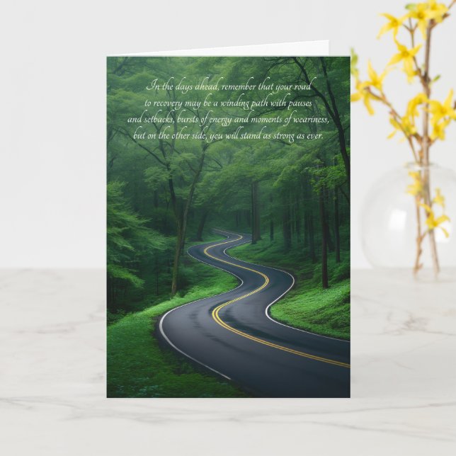 Get Well Sentimental Long Winding Road Card (Yellow Flower)