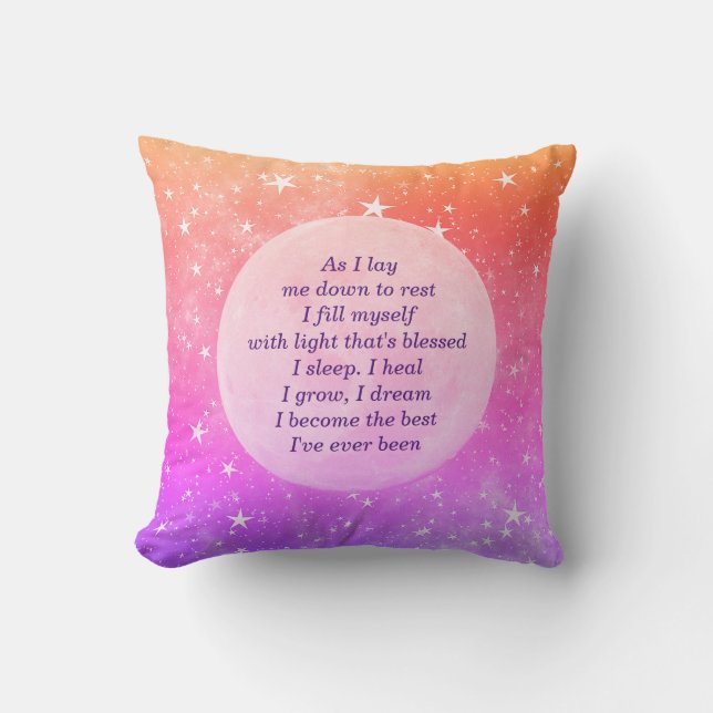 Get Well Sleep blessing design Throw Pillow (Front)