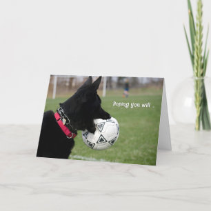 Get Well Soccer Dog Card