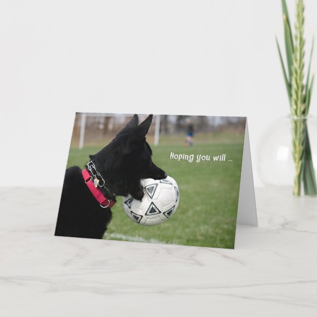 Get Well Soccer Dog Card (Front)