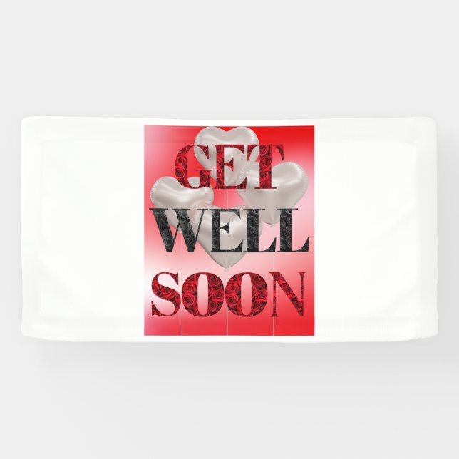 Get Well Soon 1.6x3 Vinyl Banner (Horizontal)