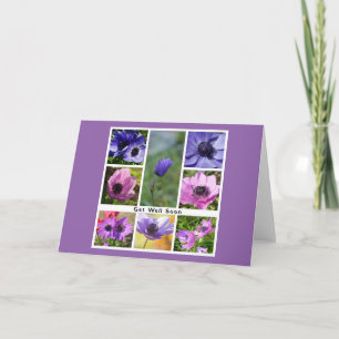 Get Well Soon Anemone Photograph Collage Invitation