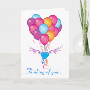 Get Well Soon Balloons in Heart from One Card