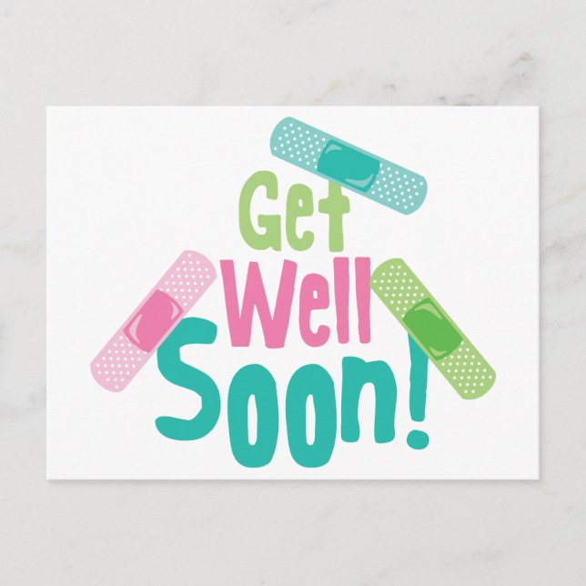 Get Well Soon Band-Aid Postcard (Front)