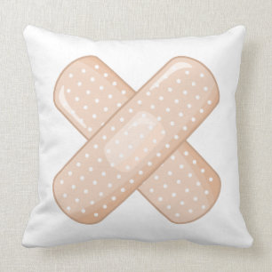Get Well Soon Bandaid (Nurse Care Crossed Plaster) Throw Pillow