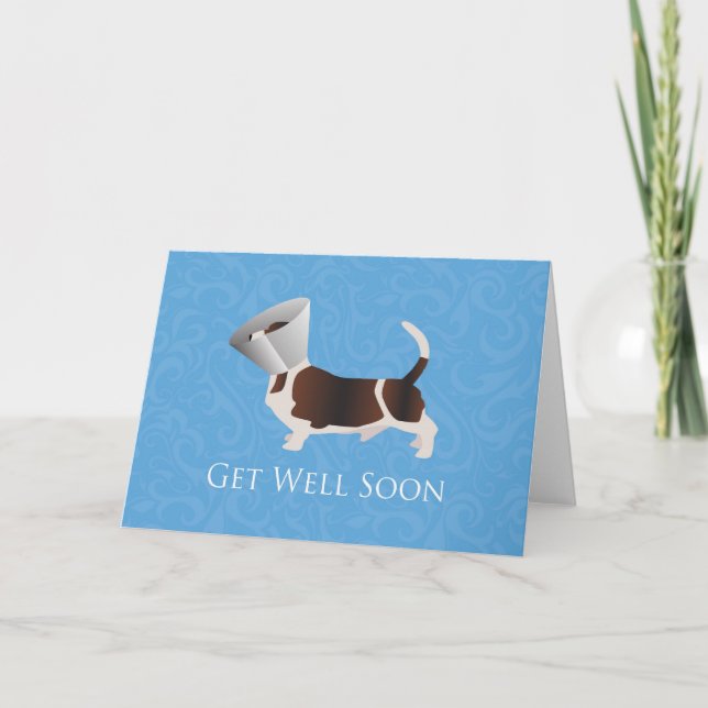 Get Well Soon - Basset Hound Male Card (Front)