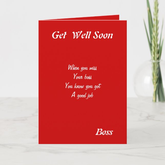 Get well soon boss greeting cards (Front)